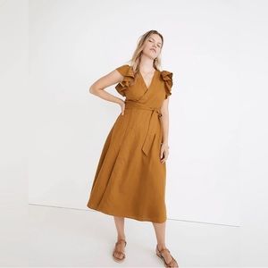 Madewell linen wrap dress